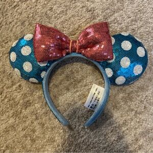 Disney Blue and Pink Polka Dot Minnie Mouse Ears